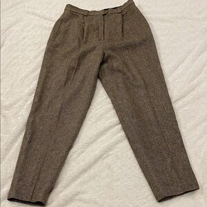 Women's Classic Brown Herringbone Trousers